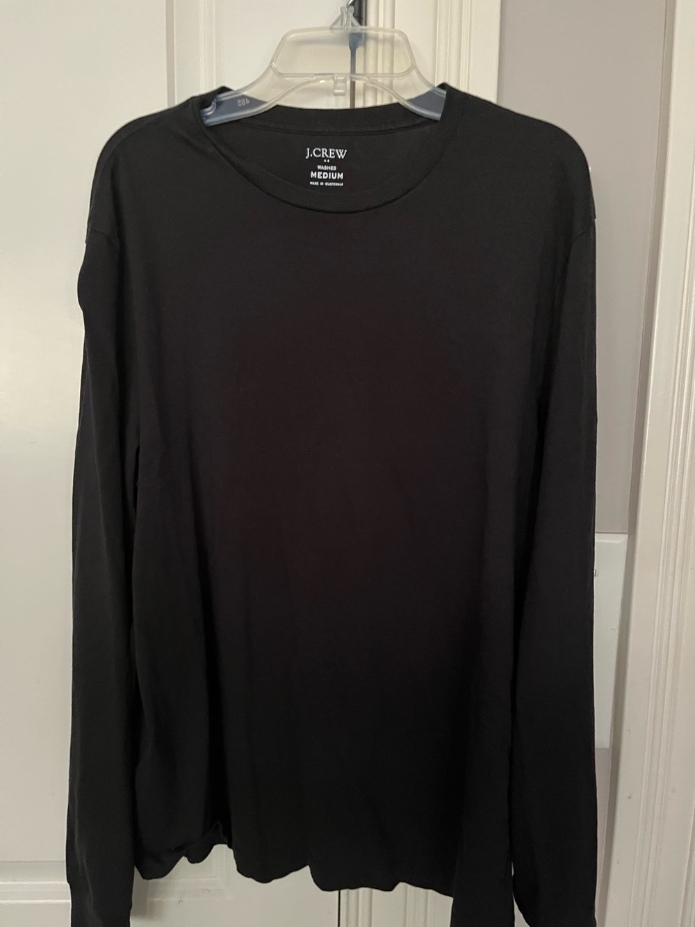 J.Crew Men's Black Long Sleeve Crewneck T-Shirt Cotton Size M